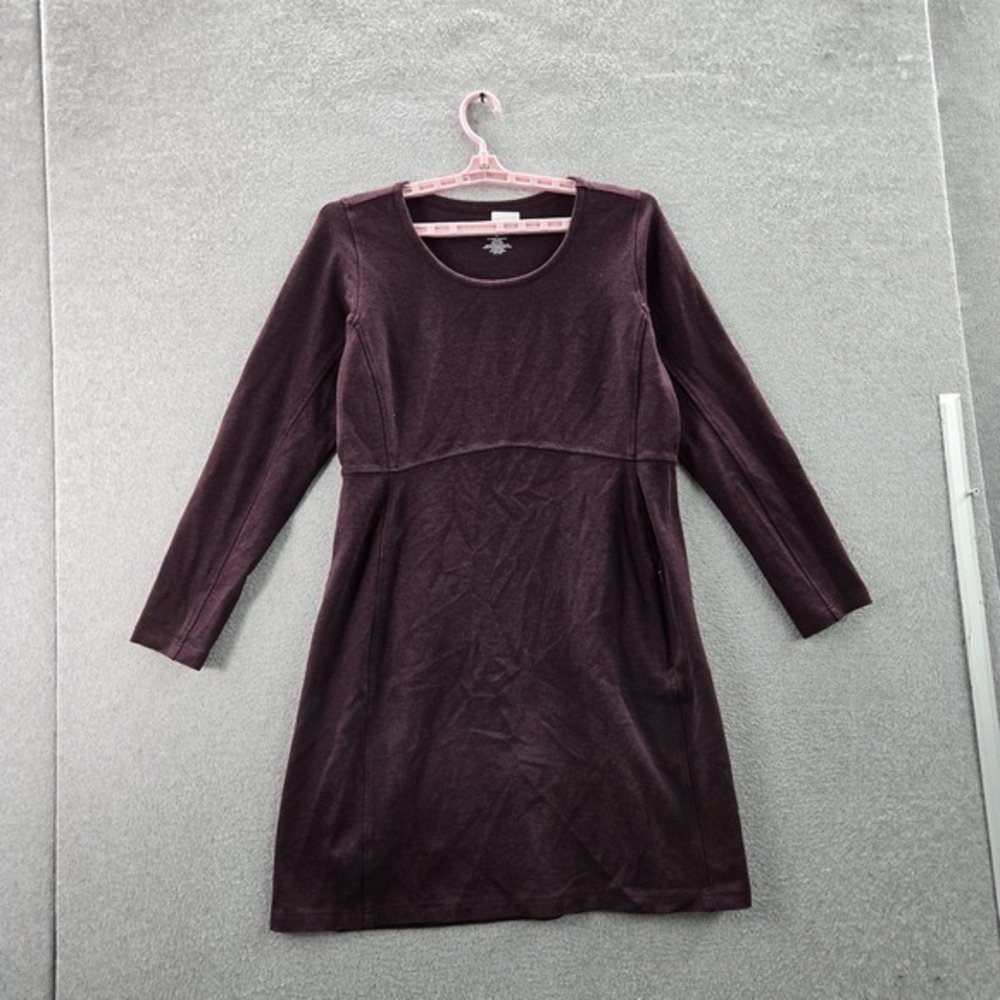 Duluth Trading Co. Women Dress L Purple Wearwithall Ponte Knit Long‎ Sleeve